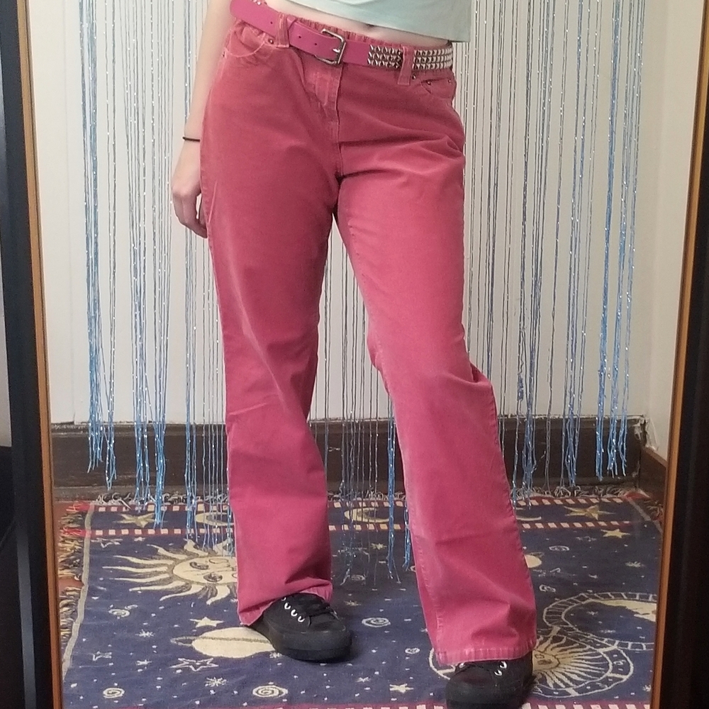 Pink bootcut flared pants